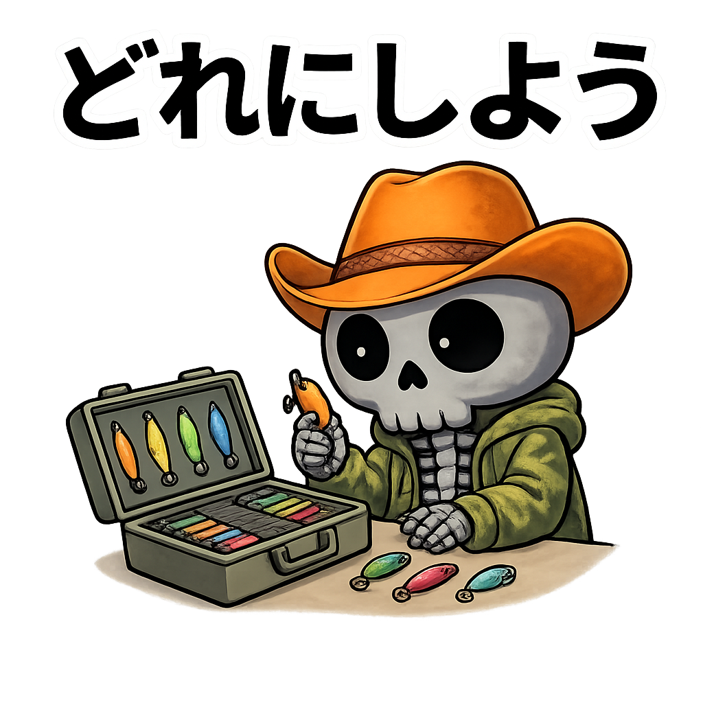 釣りスタンプ!ホネオがルアーを選ぶ